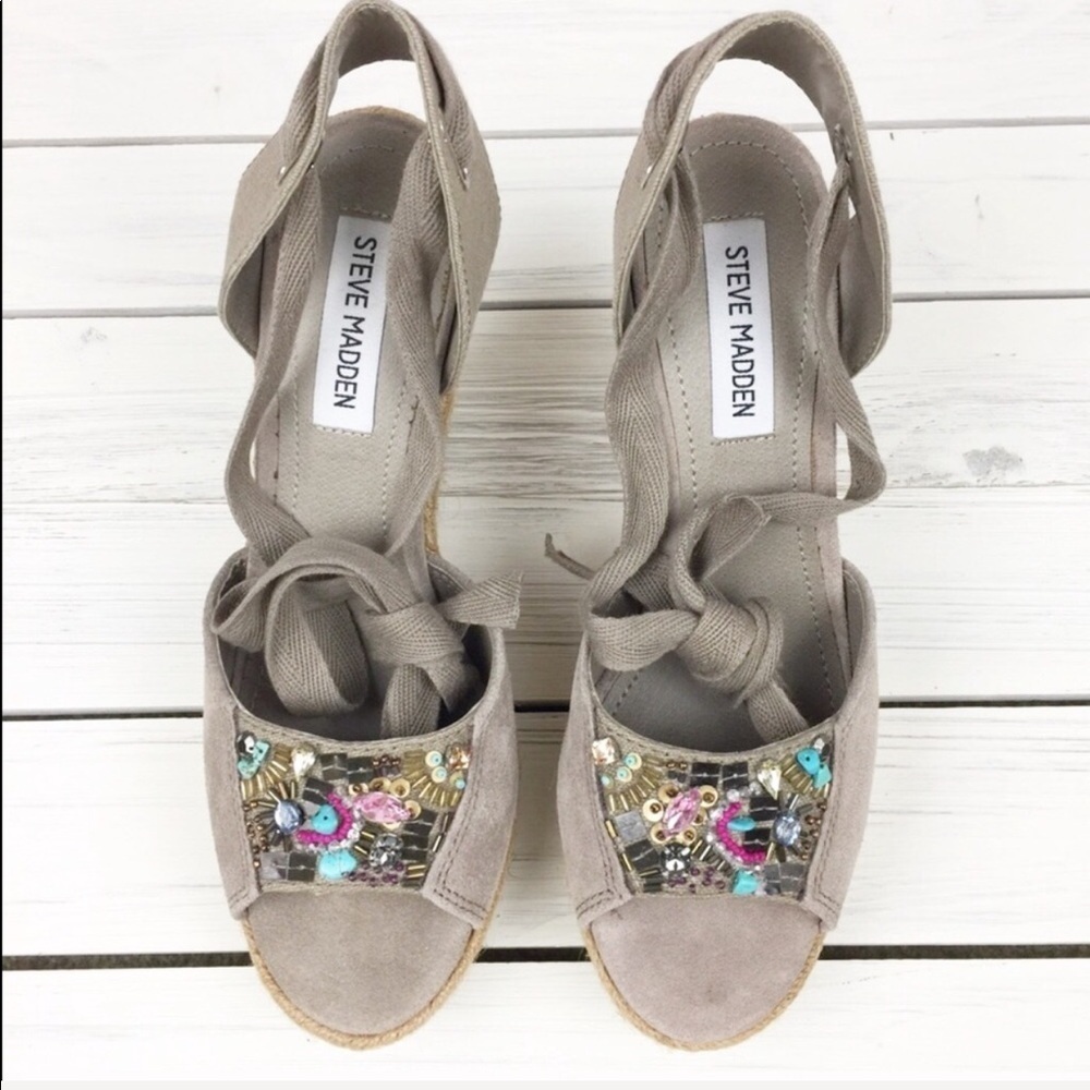 Steve Madden Chryslis Jewel Espadrille Sandals 8 - Picture 2 of 8